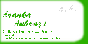 aranka ambrozi business card