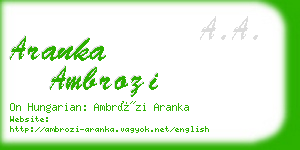 aranka ambrozi business card